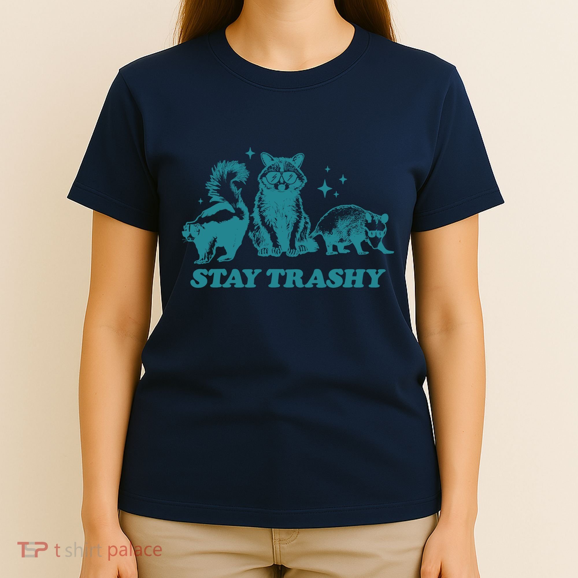 Stay Trashy Funny Raccoon Opossum Skunk Trash Panda Meme T-Shirt