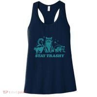Stay Trashy Funny Raccoon Opossum Skunk Trash Panda Meme Women's Tank Top thumb 0
