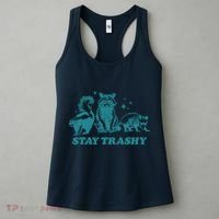Stay Trashy Funny Raccoon Opossum Skunk Trash Panda Meme Women's Tank Top thumb 3