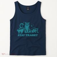 Stay Trashy Funny Raccoon Opossum Skunk Trash Panda Meme Tank Top thumb 2