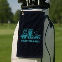 Stay Trashy Funny Raccoon Opossum Skunk Trash Panda Meme Golf Towel thumb 2