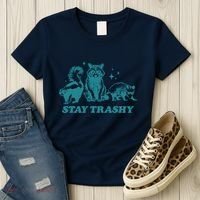 Stay Trashy Funny Raccoon Opossum Skunk Trash Panda Meme Women's T-Shirt thumb 3