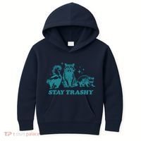 Stay Trashy Funny Raccoon Opossum Skunk Trash Panda Meme Kids Hoodie thumb 0