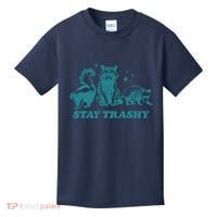 Stay Trashy Funny Raccoon Opossum Skunk Trash Panda Meme Kids T-Shirt thumb 0