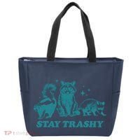Stay Trashy Funny Raccoon Opossum Skunk Trash Panda Meme Tote Bag thumb 0