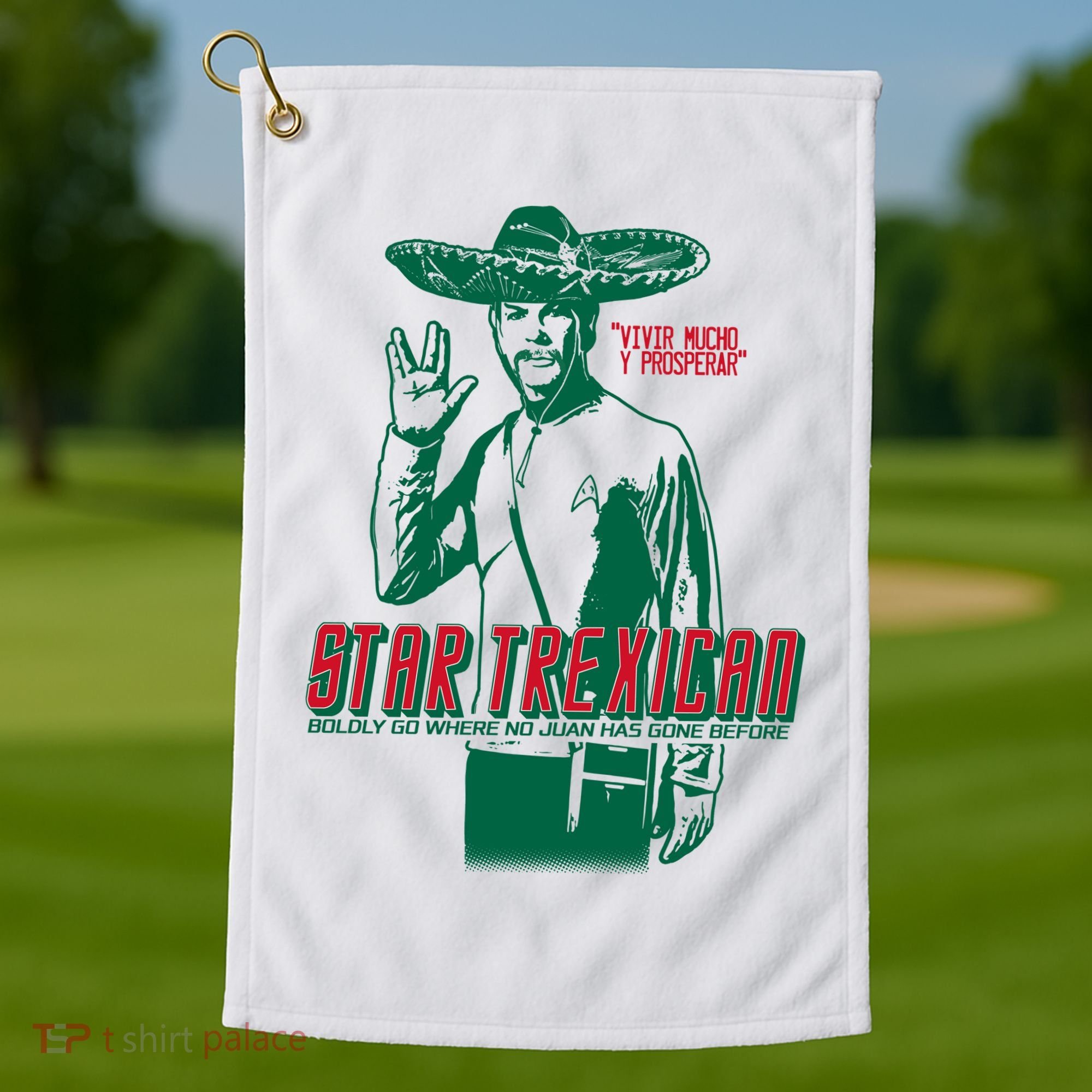 Star Trexican Funny Mexican Parody Prosperar Golf Towel