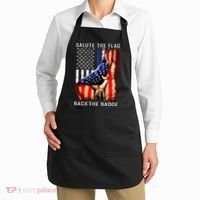 Salute The Flag Back The Badge Flag Police Hand Apron thumb 2
