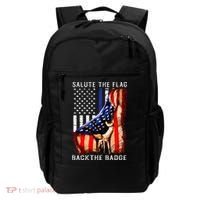 Salute The Flag Back The Badge Flag Police Hand Backpack thumb 0