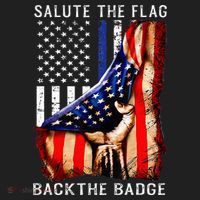 Salute The Flag Back The Badge Flag Police Hand Beanie thumb 2