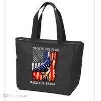 Salute The Flag Back The Badge Flag Police Hand Tote Bag thumb 3