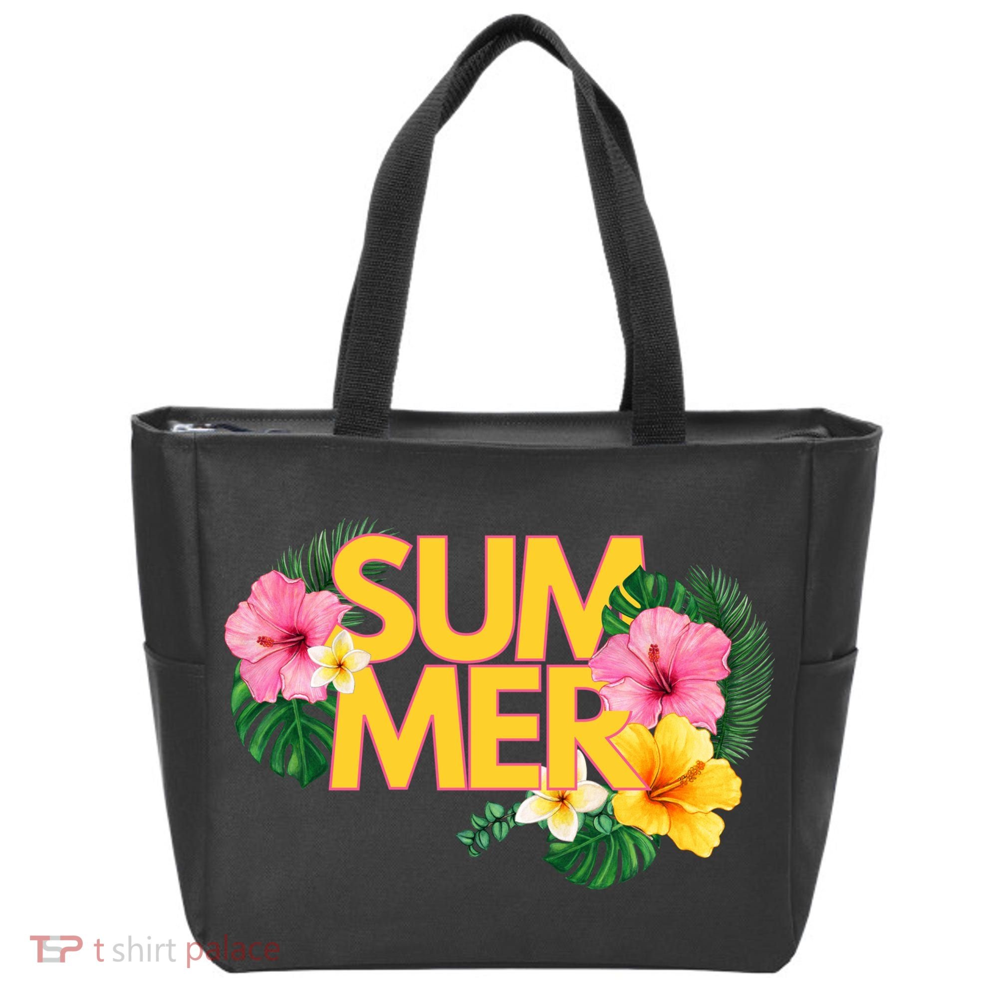 Summer Tropical Floral Tote Bag