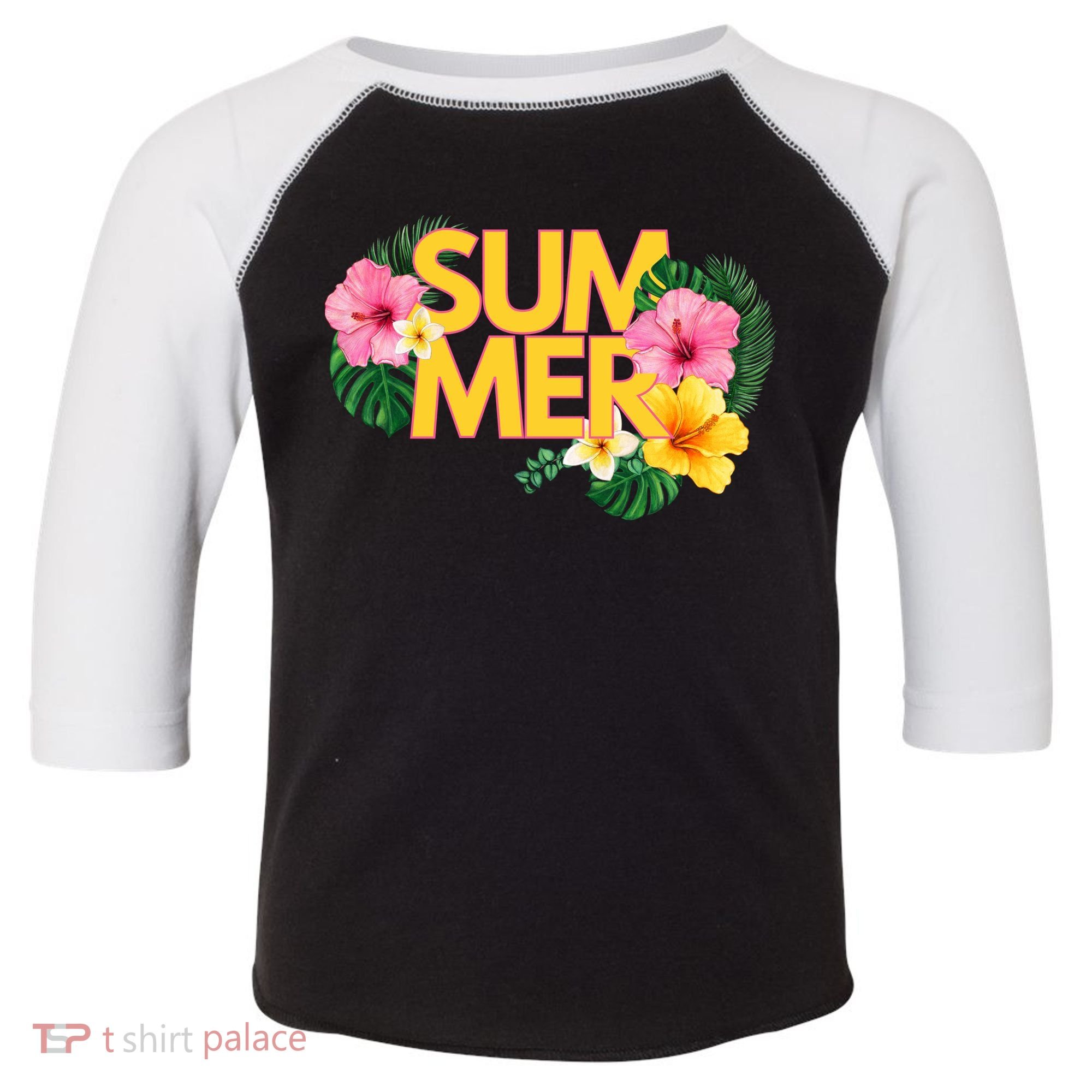 Summer Tropical Floral Toddler Fine Jersey T-Shirt