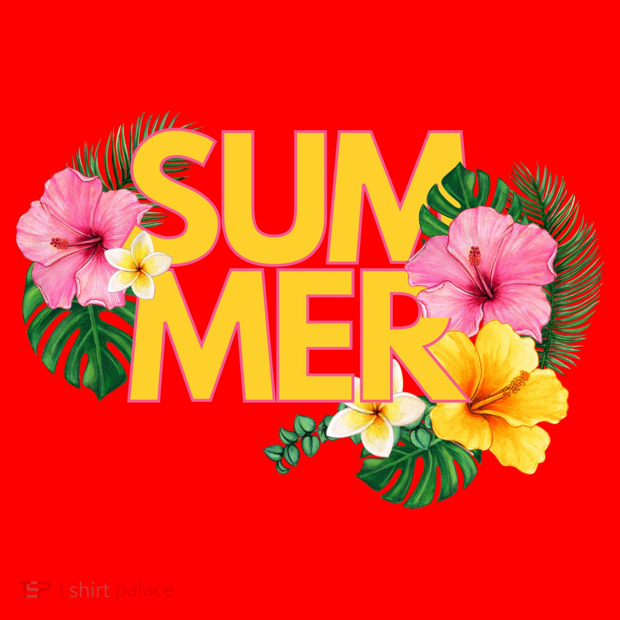 Summer Tropical Floral Santa Hat