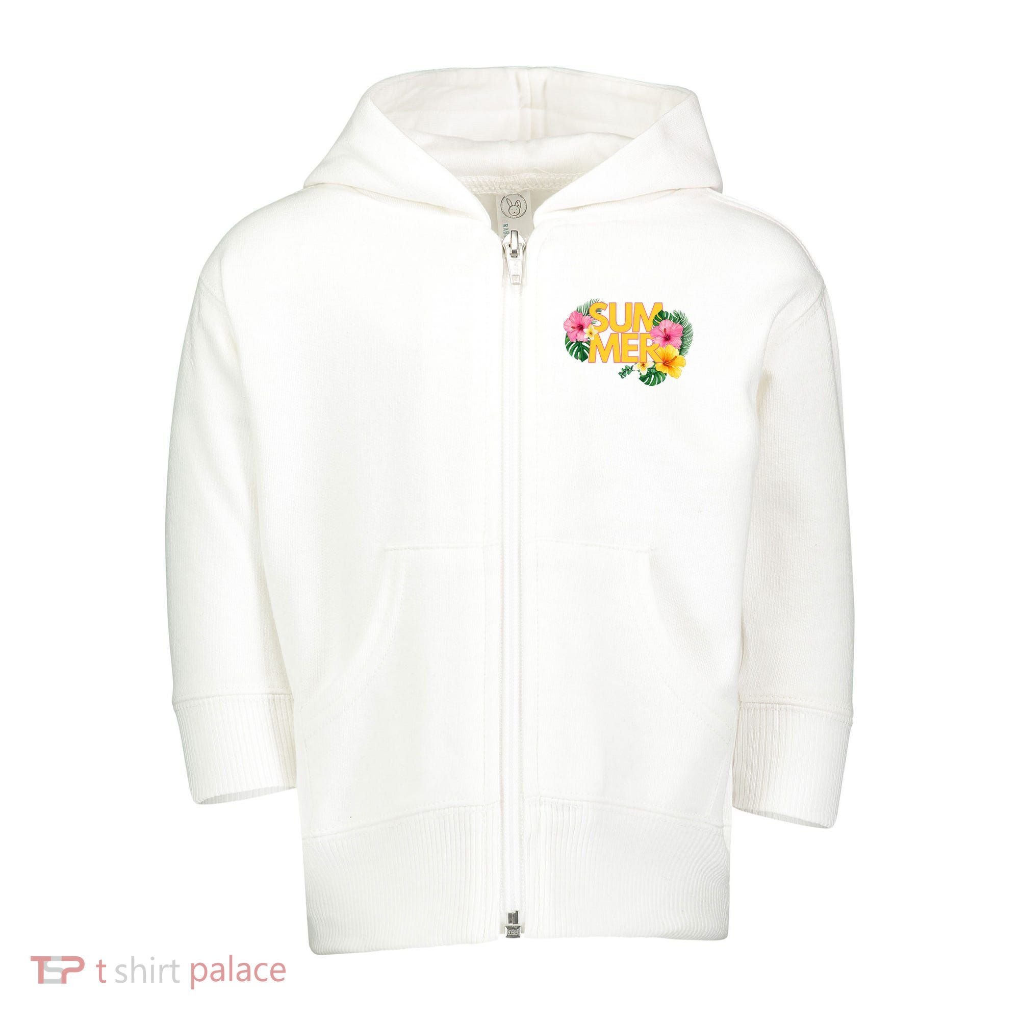Summer Tropical Floral Toddler Zip Fleece Hoodie