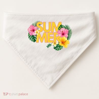 Summer Tropical Floral USA-Made Doggie Bandana