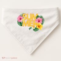 Summer Tropical Floral USA-Made Doggie Bandana thumb 0