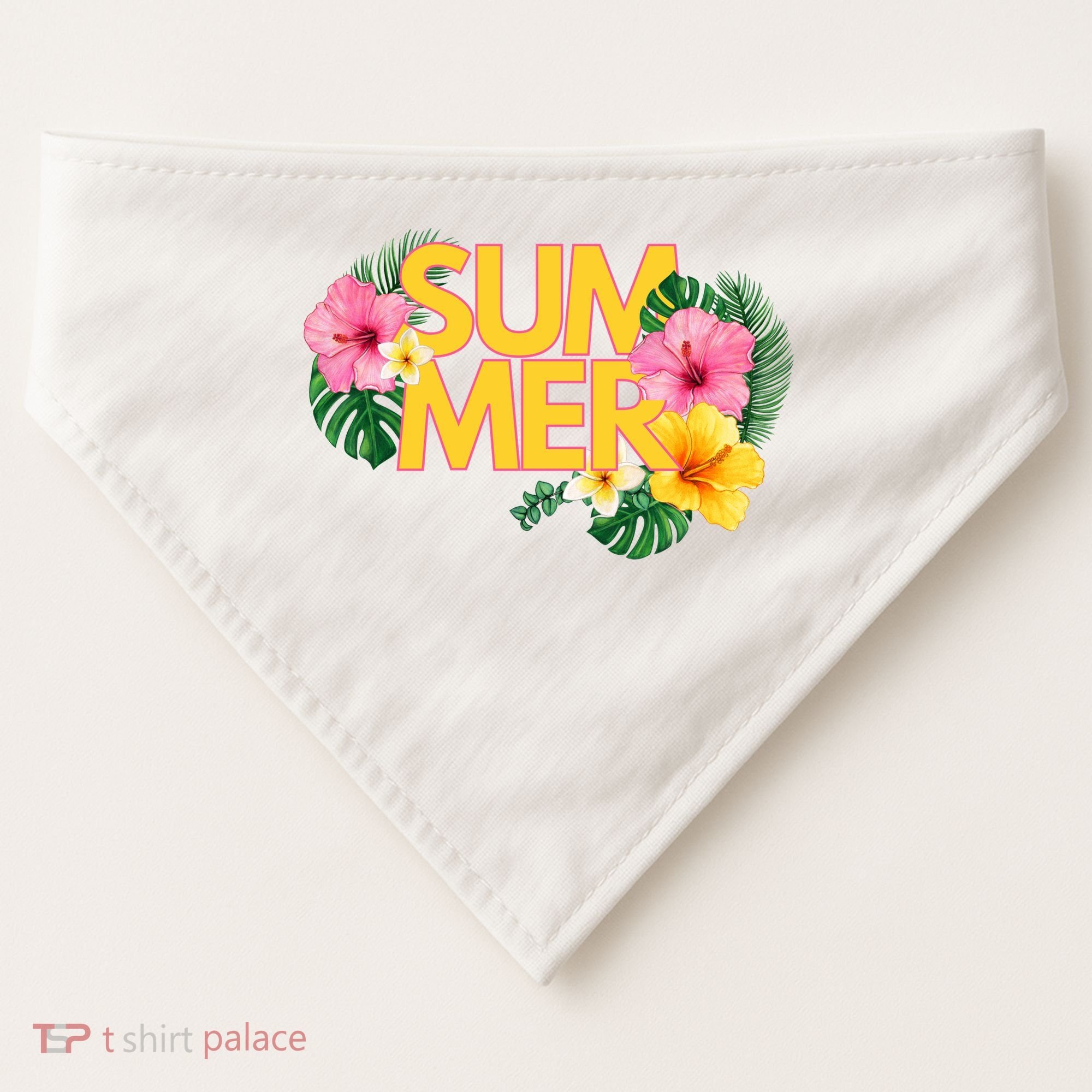 Summer Tropical Floral USA-Made Doggie Bandana