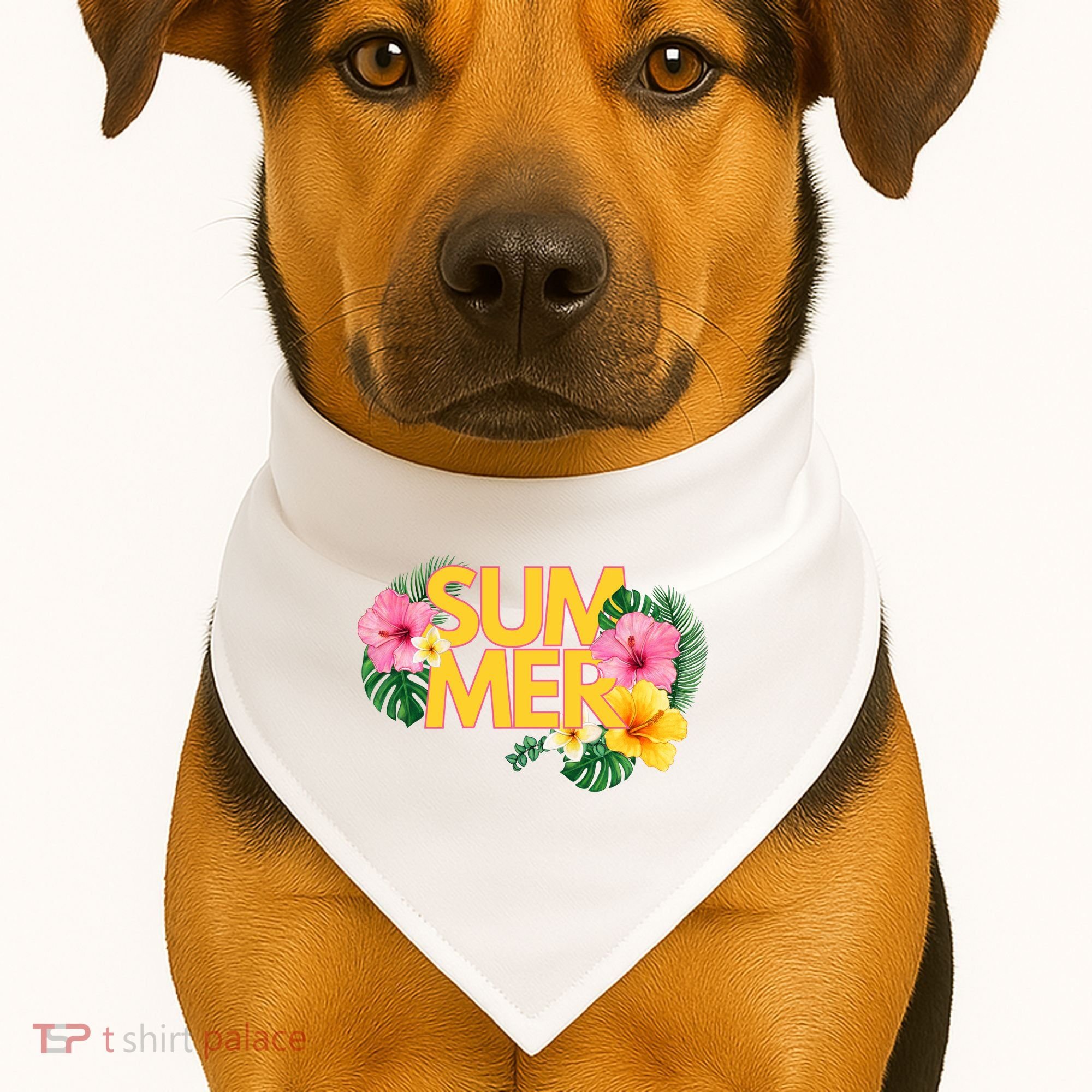 Summer Tropical Floral USA-Made Doggie Bandana