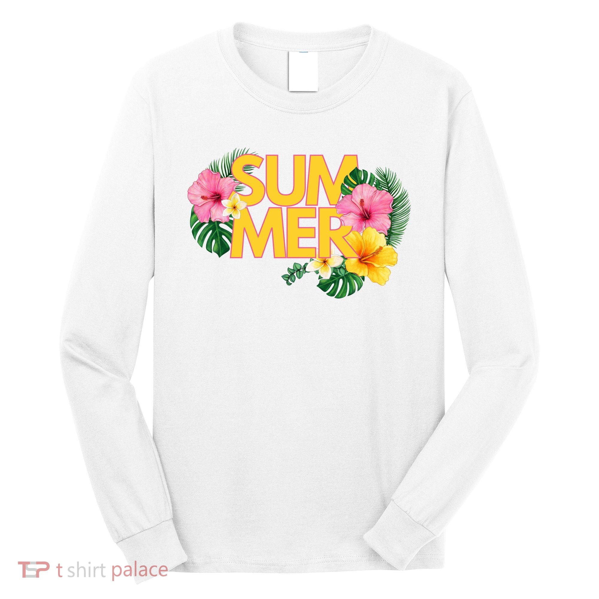 Summer Tropical Floral Long Sleeve Shirt