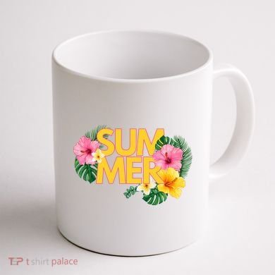 Summer Tropical Floral Coffee Mug back