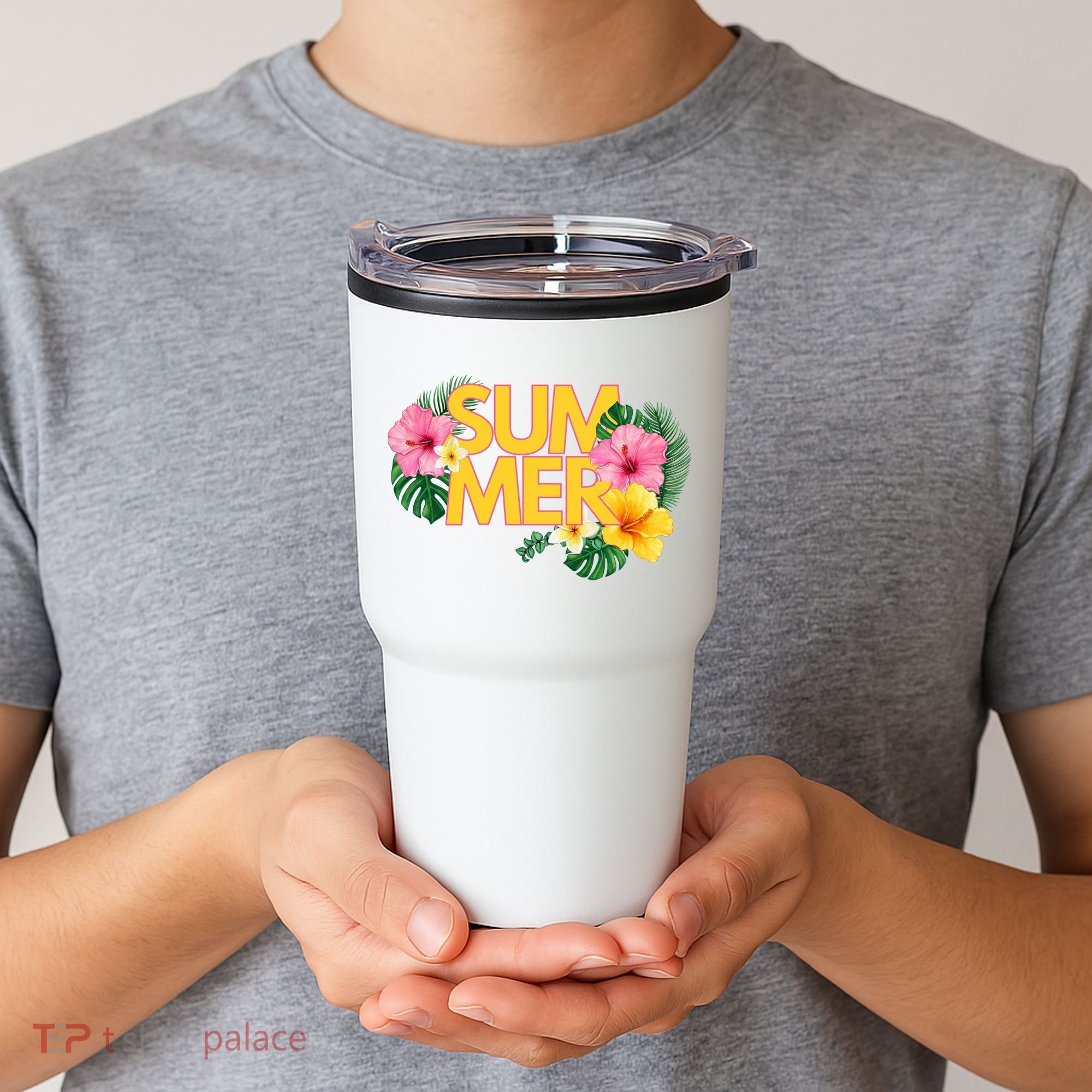 Summer Tropical Floral Tumbler