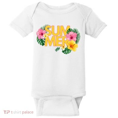 Summer Tropical Floral Baby Bodysuit