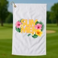 Summer Tropical Floral Golf Towel thumb 1