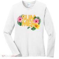 Summer Tropical Floral Women's Long Sleeve Shirt thumb 0