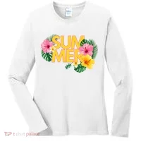 Summer Tropical Floral Women's Long Sleeve Shirt thumb 0