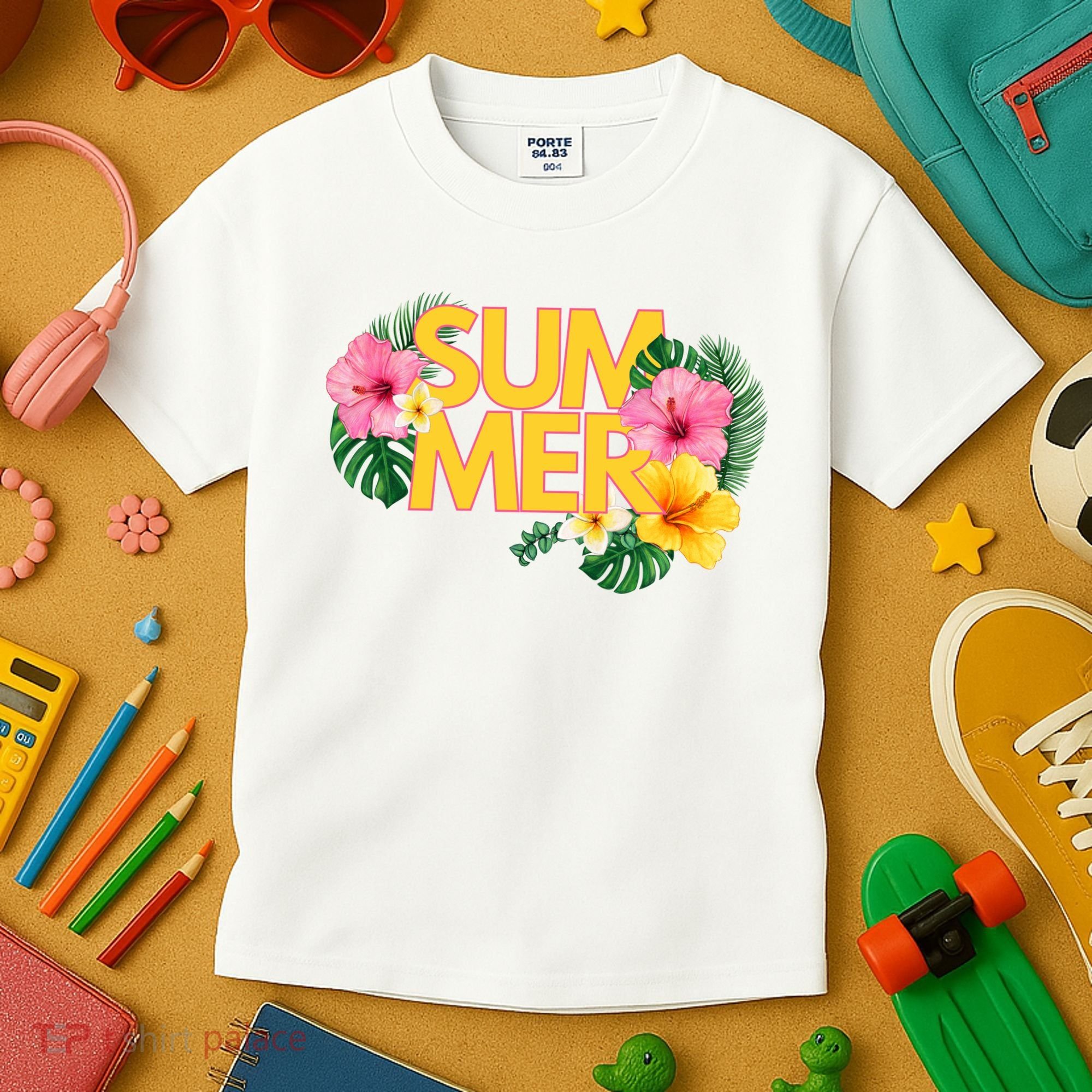 Summer Tropical Floral Kids T-Shirt