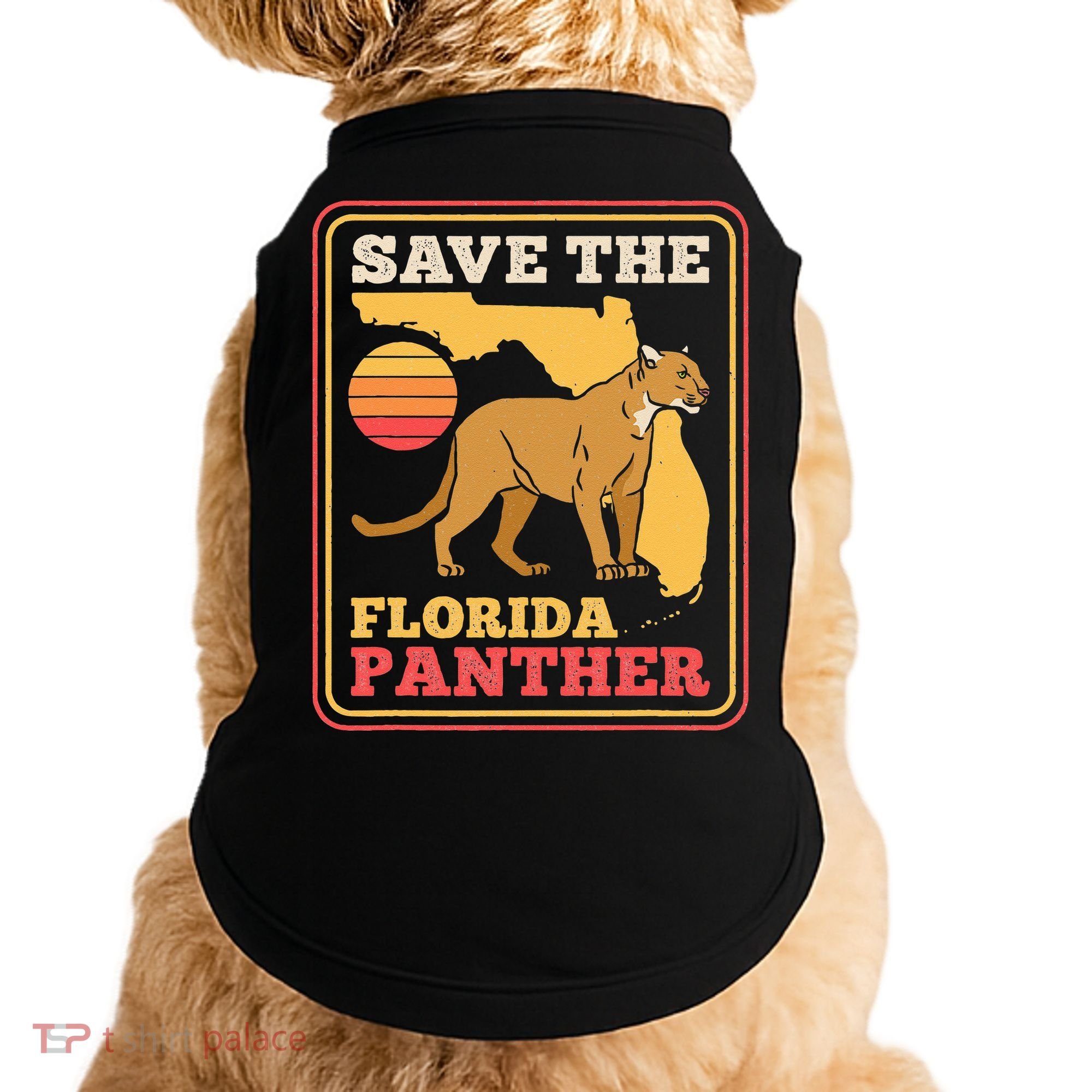Save The Florida Panther Retro Wildlife Cougar Doggie Tank