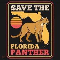 Save The Florida Panther Retro Wildlife Cougar Doggie Tank thumb 4