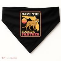 Save The Florida Panther Retro Wildlife Cougar USA-Made Doggie Bandana thumb 0