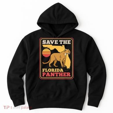 Save The Florida Panther Retro Wildlife Cougar Hoodie