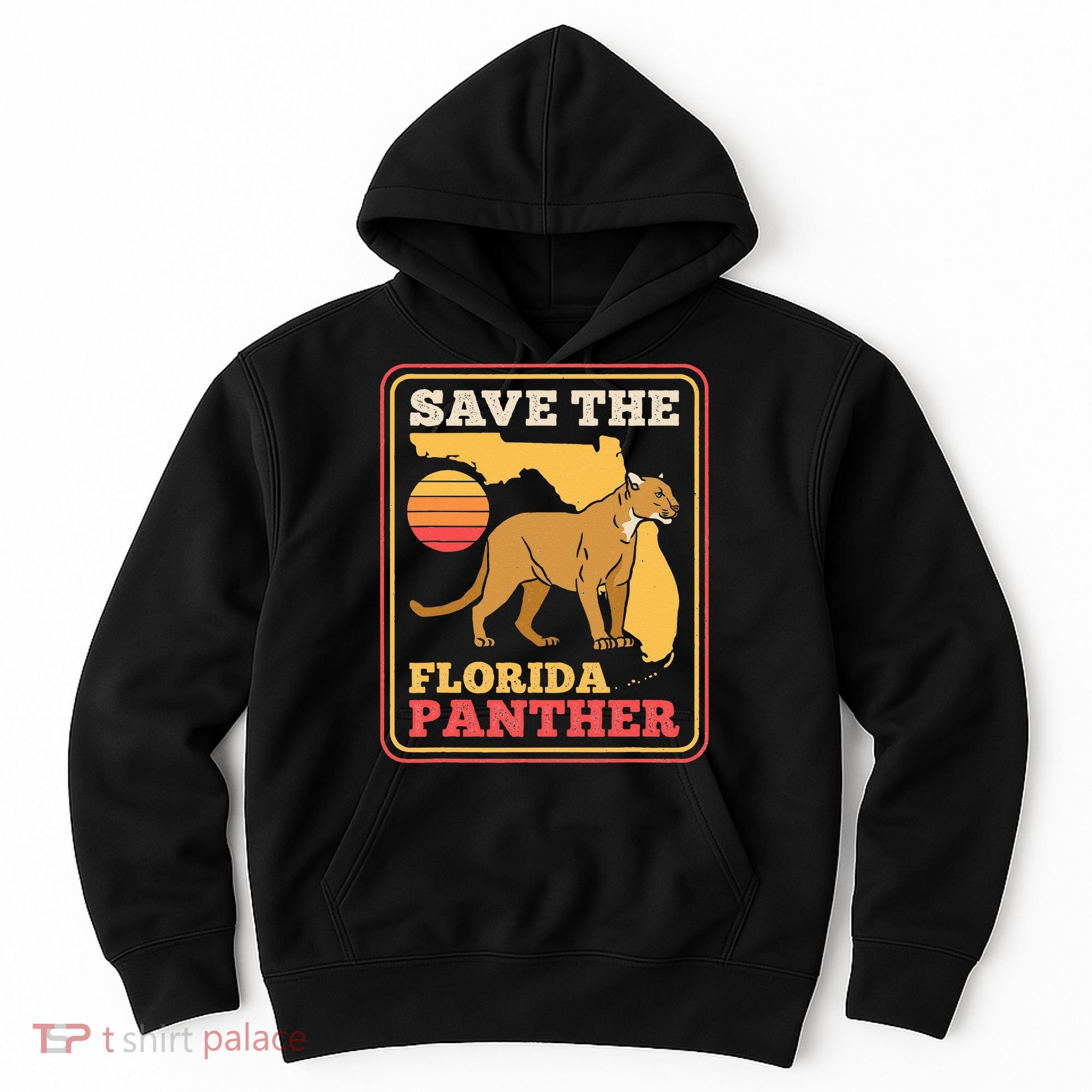 Save The Florida Panther Retro Wildlife Cougar Hoodie
