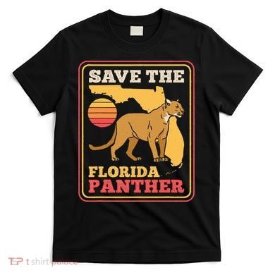 Save The Florida Panther Retro Wildlife Cougar T-Shirt