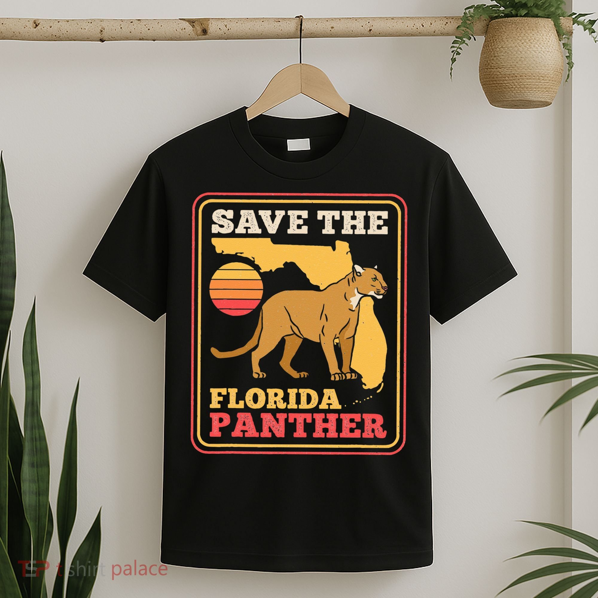 Save The Florida Panther Retro Wildlife Cougar T-Shirt