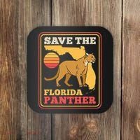 Save The Florida Panther Retro Wildlife Cougar Coaster thumb 0