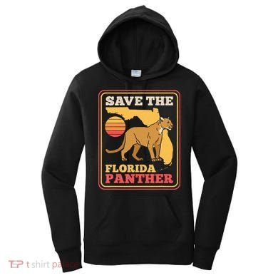 Save The Florida Panther Retro Wildlife Cougar Women's Hoodie