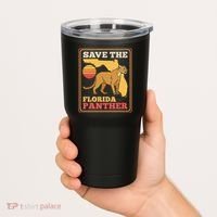 Save The Florida Panther Retro Wildlife Cougar Tumbler thumb 2