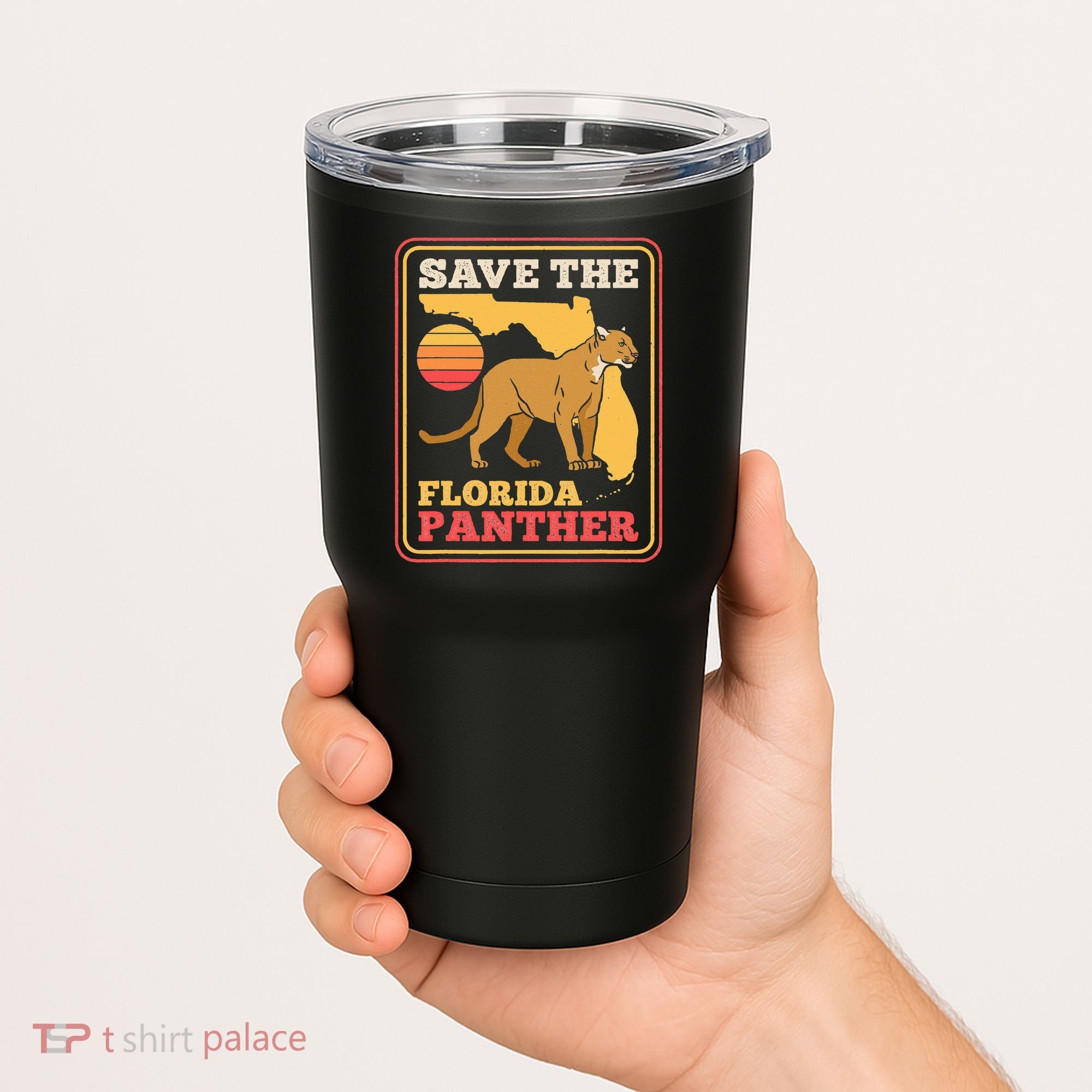 Save The Florida Panther Retro Wildlife Cougar Tumbler