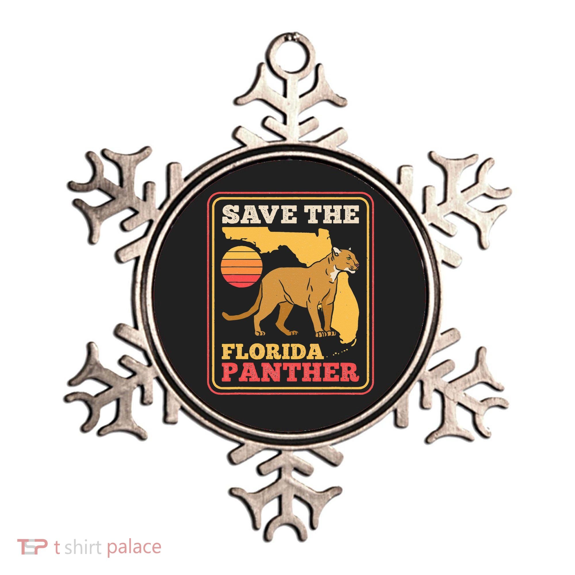Save The Florida Panther Retro Wildlife Cougar Ornament