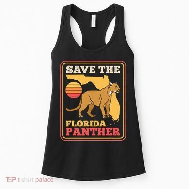 Save The Florida Panther Retro Wildlife Cougar Women's Tank Top