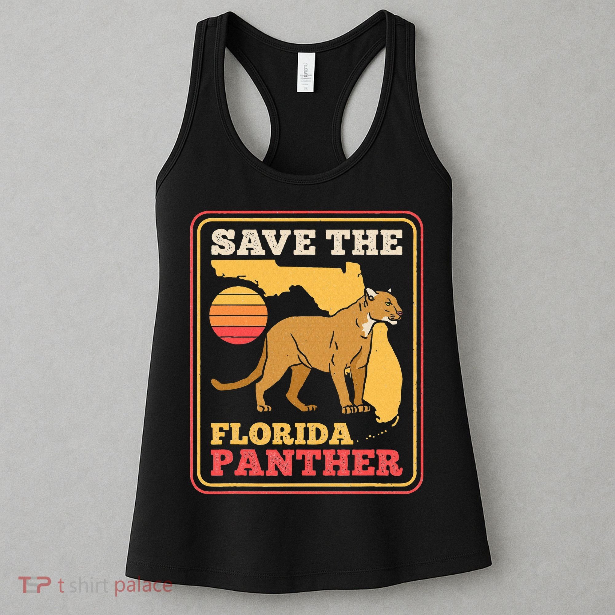 Save The Florida Panther Retro Wildlife Cougar Women's Tank Top