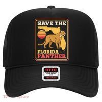 Save The Florida Panther Retro Wildlife Cougar Hat thumb 0