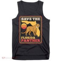Save The Florida Panther Retro Wildlife Cougar Tank Top thumb 0