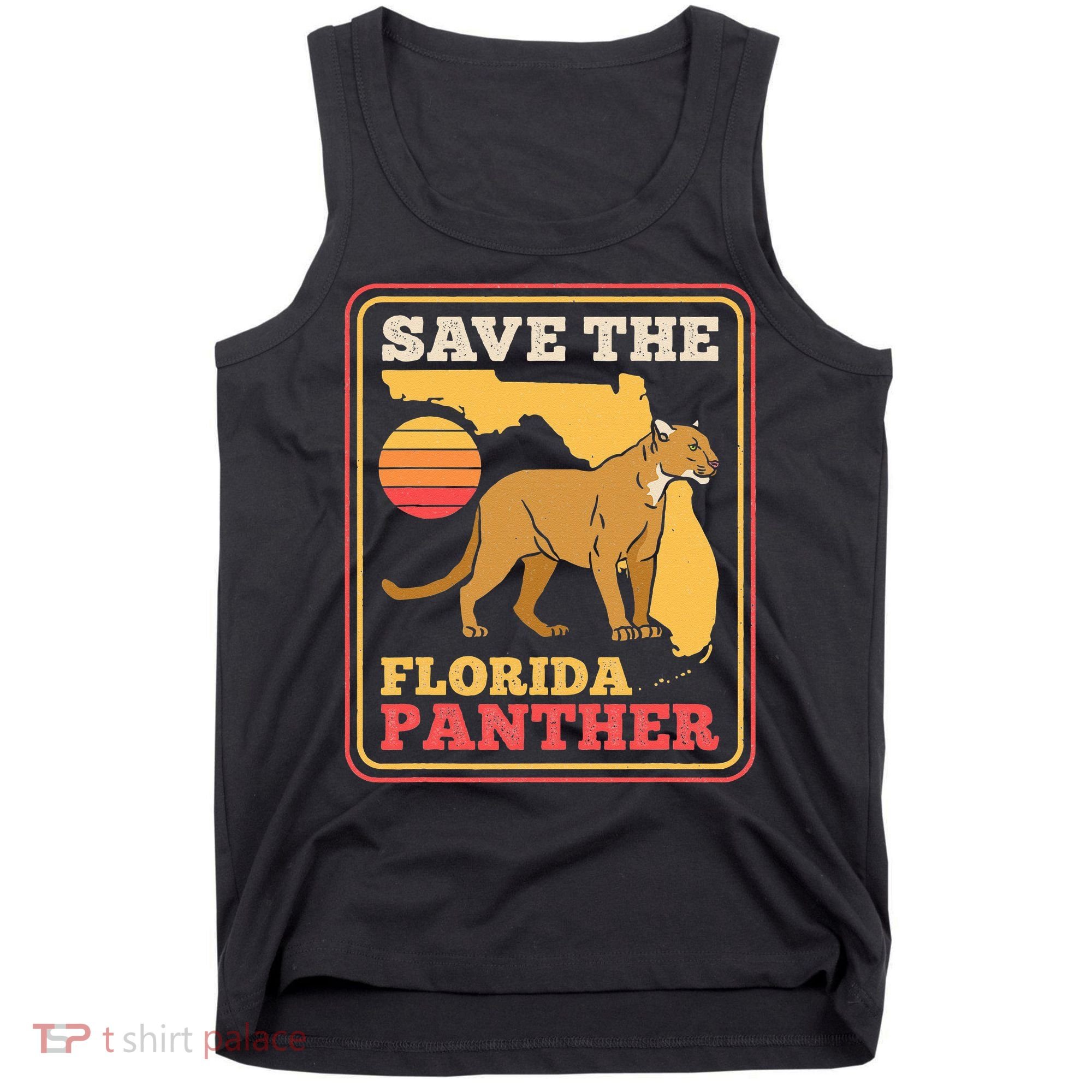 Save The Florida Panther Retro Wildlife Cougar Tank Top