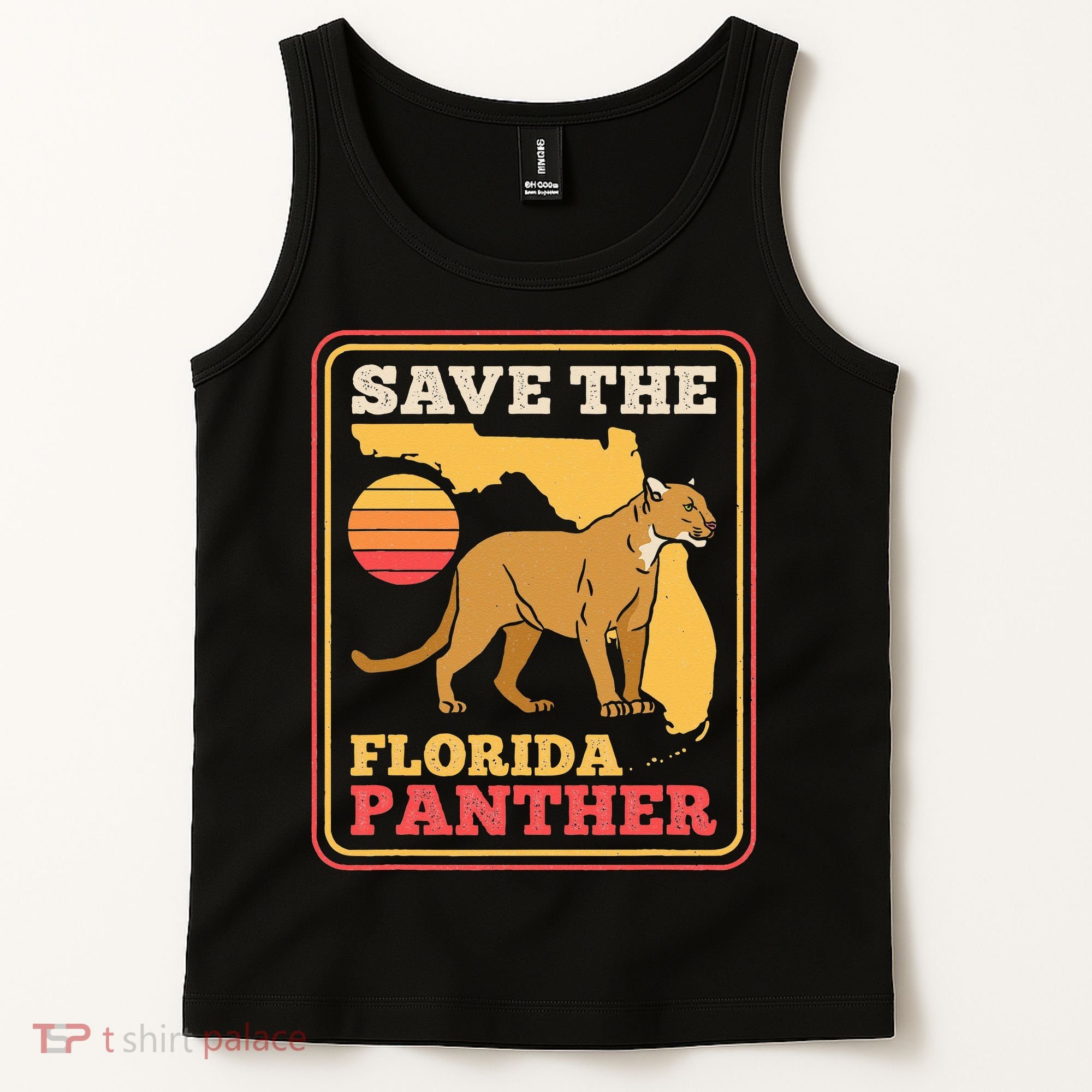 Save The Florida Panther Retro Wildlife Cougar Tank Top