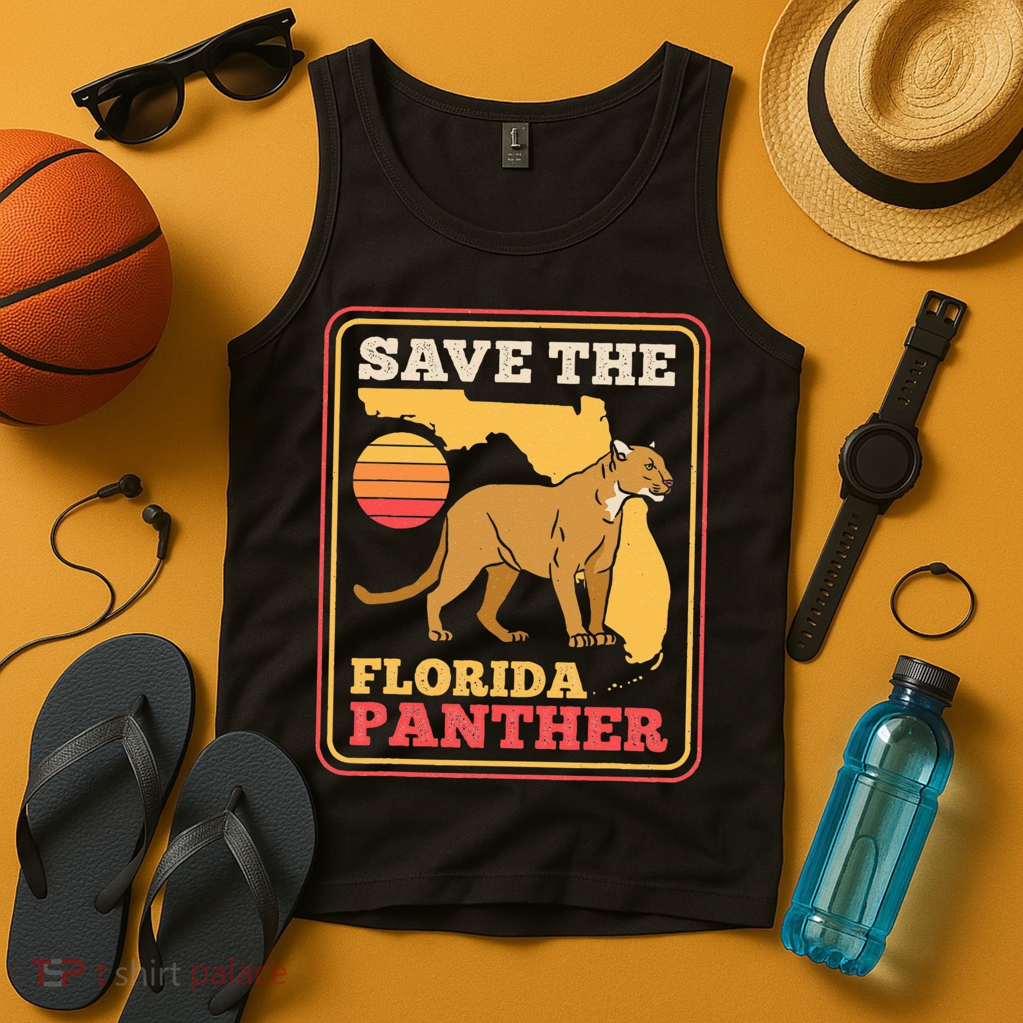 Save The Florida Panther Retro Wildlife Cougar Tank Top