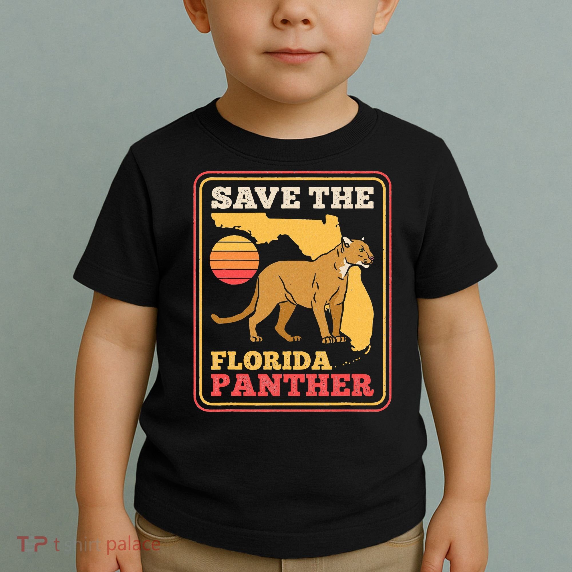 Save The Florida Panther Retro Wildlife Cougar Toddler T-Shirt